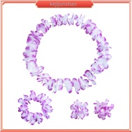 6sets/pack 4pcs/set Hawaiian Leis Necklace Flower Wreath and Bracelet Luau Party Supply Innocent Bea