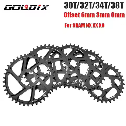 GOLDIX direct mount chainring 30T/32T/34T/36T/38T Mtb Crown Offset 0mm/3mm/6mm Bicycle Chainwheel fo