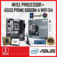 Asus PRIME B660M-A WiFi D4 B660 LGA1700 Motherboard + Intel 12TH / 13TH GEN CORE I3 / I5 / I7 / I9 C