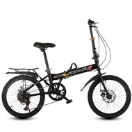 20Inch Folding Variable Speed Bike Disc Brake Male and Female Adult Student Bicycle Children Adult Foldable and Portable