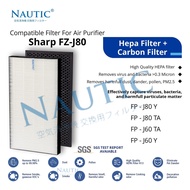 REPLACEMENT HEPA Filter for SHARP Air Purifier FP-J60 FP-J60Y FP-J80 FP-J80Y FP-J60TA FP-J80TA FZ-J8