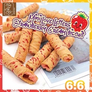 HALAL Mini Love Letters Strawberry Cream Biscuit 迷你草莓蛋卷 150g+-