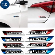 LK Personalized Three-dimensional TURBO Letter Metal Car Stickers - 3D Body Side Logo - Leaf Plate S