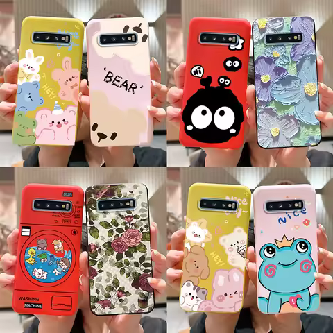 Case For Samsung Galaxy S10 S 10 Plus S10E Fundas Stylish Painted Soft TPU Protection Back Cover For