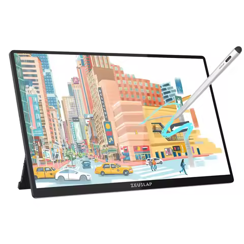 ZEUSLAP 16' 2.5K QHD Portable Monitor 120Hz Touchscreen with Stylus Pen for Phone PS4 PS5 Laptop Dua