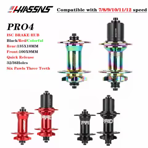 HASSNS Pro4 32/36h MTB Hub 7075 Bearing Freehub MTB Bike Four Palin 32H Rear Hub for 7-12 Speed Nois
