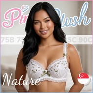 『Ship out 24h』Japanese Plus Size Wired Bra Nature Beautiful Flower Embroidery Lace 大码内衣 75B 80B 80C 