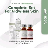 Teamon Scar Roller Scar Stamp Set with Guava Vitamin C Serum and Beetroot Serum. Untuk Parut Berleku