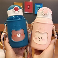（High-end cups） Cup Thermal Water Bottle Garrafa De AguaBottle Children 39;sCup Kindergarten Baby Water Cup with Straw Portable