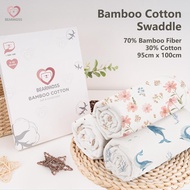 Bearmoss 2Pcs Baby Bamboo Cotton Swaddle Blankets Breathable Soft Wrap Instant Swaddle Blanket 95x10
