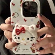 毛絨hello kitty 支架iPhone 15 pro max手機殼