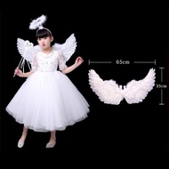 3pcs/set Angel Wings Kids Angel Costume White Angel Feather Wings/Halo/Wand for Cosplay Photography 