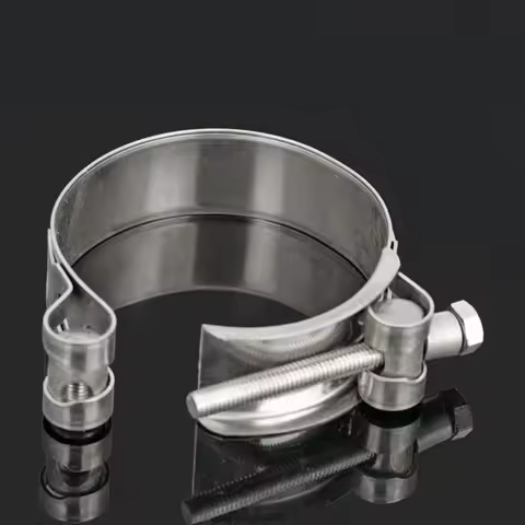 Universal 40-55mm 48-51 51-55 60-63 MM Motorcycle Exhaust Pipe Clamp Clip Secure Stainless Steel Acc