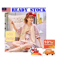 KL STOCK Cotton pyjamas set baju tidur women's pyjamas seluar tidur wanita women set wear baju tidur
