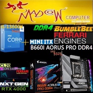 Intel Core i5-13600K 13th Gen 14-Core/20T 5.1GHz + Gigabyte B660I AORUS PRO DDR4(3y), & if u wish ad
