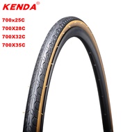 Kenda ยางจักรยาน700C 700x25C ยางจักรยานเสือหมอบลูกปัดลวด700er น้ำหนักเบา460กรัมยางด้านข้างสีเหลืองคว