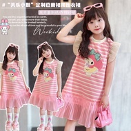 Angugu Girls Summer Cartoon Kuromi Dress Korean Dress for Kids Girl Casual Clothes 3 To 4 To 5 To 6