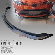 ◙Universal Matte Black Front Chin / Front Bumper Kits For Mirage Hb, G4 , Civic , City , Vios , Alti