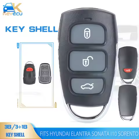 KEYECU 3B / 4 Buttons Remote Key Shell Case for Hyundai Elantra Sonata i10 Sorento Cerato Forte Spec