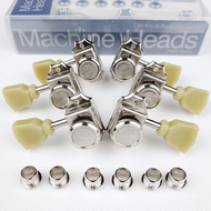 SN- 1 Set 3R3L Vintage Deluxe Locking Electric Guitar Machine Heads Tuners For LP SG Electric Guitar Tuning Pegs Nickel