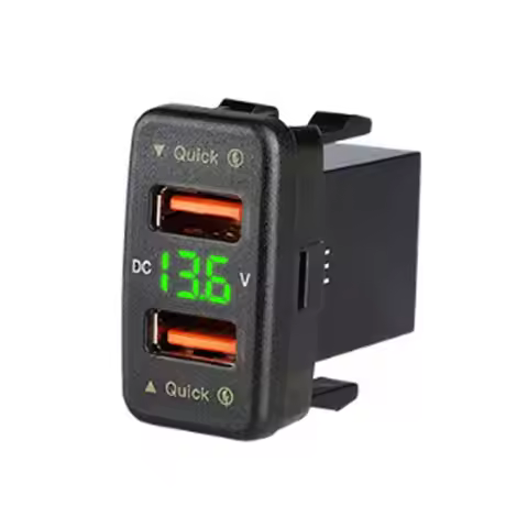 L16A-1 Piece QC3.0 Car Dual USB Conversion Accessories Parts Accessories For Toyota Green Light Size