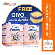 APTAMIL KID C-SynB 1.8kg x2 (FREE OiYO Lunch Stacker) 1+ Years Milk Powder No Sucrose Twin Pack