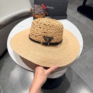 PRADA outlet草織闊邊帽