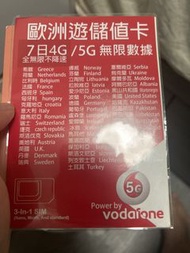 歐洲7日4G/5G無限數據SIM卡