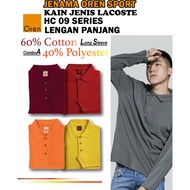 TSHIRT BERKOLAR LENGAN PANJANG KAIN LACOSTE HC09 COMBO B JENAMA OREN SPORT