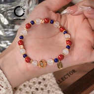 SA Mix Cinnabar, Lapis Lazuli and Moonstone YZXQ Bracelet - Unique Stone Color Mix.o - Code S8SC