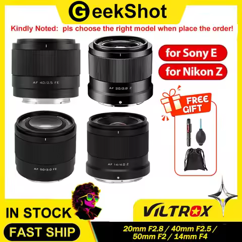 VILTROX 20mm F2.8 / 40mm F2.5 / 50mm F2 / 14mm F4 Camera Lens Full Frame Ultra Wide Angle Auto Focus