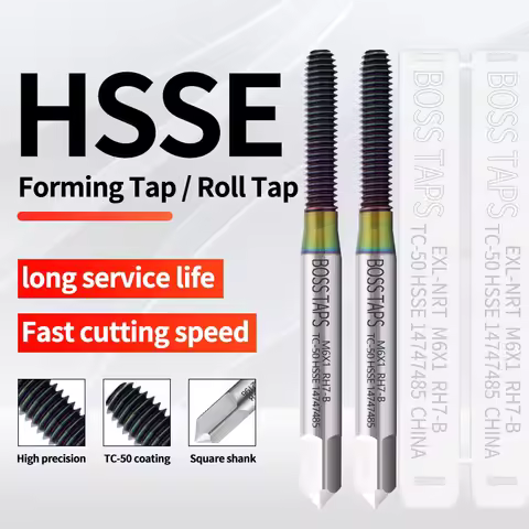 BOSS TAPS HSSE-M42 JIS Standard TC50 Coating Roll Forming Tap M0.5 M0.6 M2 M3 M4 M5 M6 M7 M8 Machine