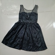 Black Polka Dot Net Mini Dress