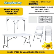 CheapDealMy Folding table Plastic Foldable Banquet Table folding chair square size 4ft 5ft 6ft