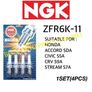 NGK SPARK PLUGS FOR HONDA ACCORD (SDA) CIVIC(S5A) CRV(S9A) STREAM(S7A) ZFR6K-11