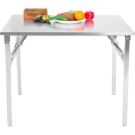 Folding Table, Portable Heavy Duty Plastic Fold-in-Half Utility Table for Indoor/Outdoor Use, Dining