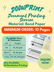 PisoPrint Document Printing Service - Colored - Short/Long Bond Paper