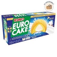 euro cake ยูโรเค้ก ยูโร่เค้ก ยูโร ยูโร่ พัฟเค้กสอดไส้ครีม นมฮอกไกโด 1กล่อง (24gx6ซอง)