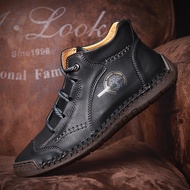 INLIKE Nyaman Sepatu Boot Tinggi Pria Tali Casual Formal Import Kulit Santai Cowok Outdoor Lentur 00