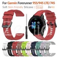 Zenia 22mm Skin-friendly Replacement Silicone Black Buckle Wrist Band Watch Strap for Garmin Forerun