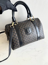 絕版中古包 Celine黑色老花波士頓 單肩包 側背包 斜背包 二手包