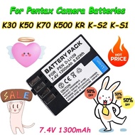 9.62Wh 1300mAh D-LI109 Battery for Pentax K30 K50 K70 K500 KR K-S2 K-S1 Camera Batteries