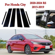 LT Honda City Glossy Black Car Door Window Center Column B C Pillar Post Sticker Trim Mirror Decorat