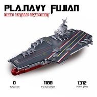 Assembling toy Pla.Navy Fujian aircraft carrier, Sluban 1188 military model