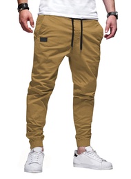 Mens Casual Joggers Pants - Cotton Drawstring Chino Cargo Pants Hiking Outdoor Twill Track Jogging S