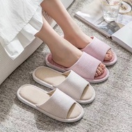 Cabery japanese linen indoor non-slip breathable enough home slipper for women and men