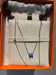 Hermes Mini Pop H 頸鏈藍色100%全新