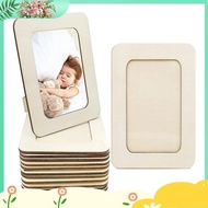 [dinghingxi2im]12 Pieces DIY Wood Picture Frames Unfinished Solid Wood Photo Picture Frames Standing