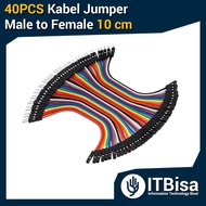 ITCan - 40PCS Jumper Cables 10cm Male to FemaleDupont (MF) 2.54mm | Cable MF 10 cm | Arduino, Breadb