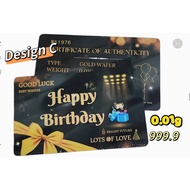 Wing Sing 999.9 0.01g 0.05g Fine Gold Best Wishes Birthday Gift Goldbar Gold bar Emas 999.9 Gold Waf